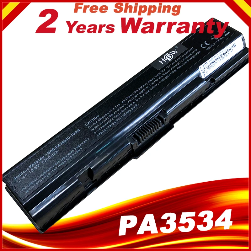 Аккумулятор HSW для ноутбука Toshiba pa3534 pa3534u PA3534U-1BAS Satellite A300 A500 L200 L300 L500 L550 L555 bateria |
