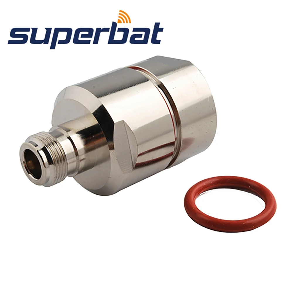 Superbat 10pcs 50ohm N Female Jack RF Connector for 7/8" Corrugated Copper Cable,PTFE Insulator,-65°C~165°C,0-11GHz, Cable Mount