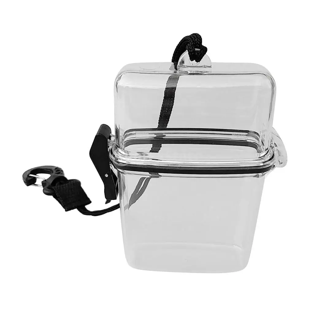 Scuba Diving Kayaking Waterproof Dry Box Gear Accessories Container Case & Rope, Clip for Money, ID Cards, License, Keys
