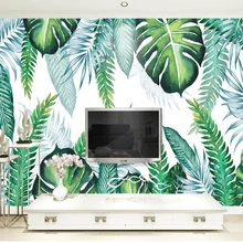 На заказ любой размер настенной бумаги современные тропические листья растений настенная Ткань Гостиная ТВ диван, домашний декор Водонепроницаемая настенная бумага 3 D
