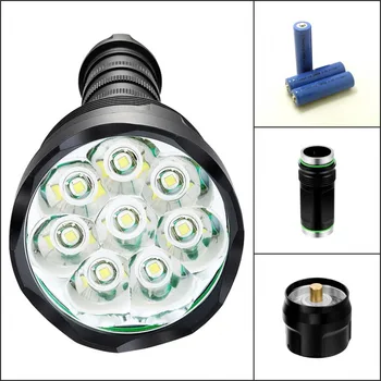 

Tinhofire CX8 12000 Lumens 8T6 8x T6 5-mode LED Flashlight 8xT6 Torch 2/3 18650 Battery
