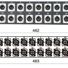 Высокое качество 20 шт./лот 2U XLR 24 способ патч-панель 1" панель-стойка без разъемов