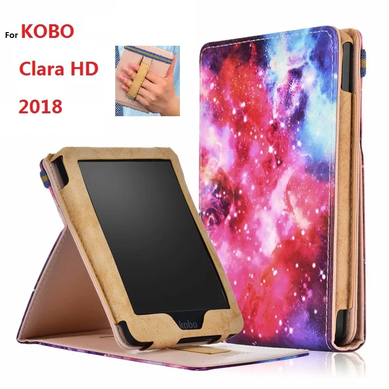 

Handheld stand case For KOBO Clara Clear HD 6 inch 2018 Ultra Slim shockproof Smart hard Leather Cover With Auto Sleep/Wake up