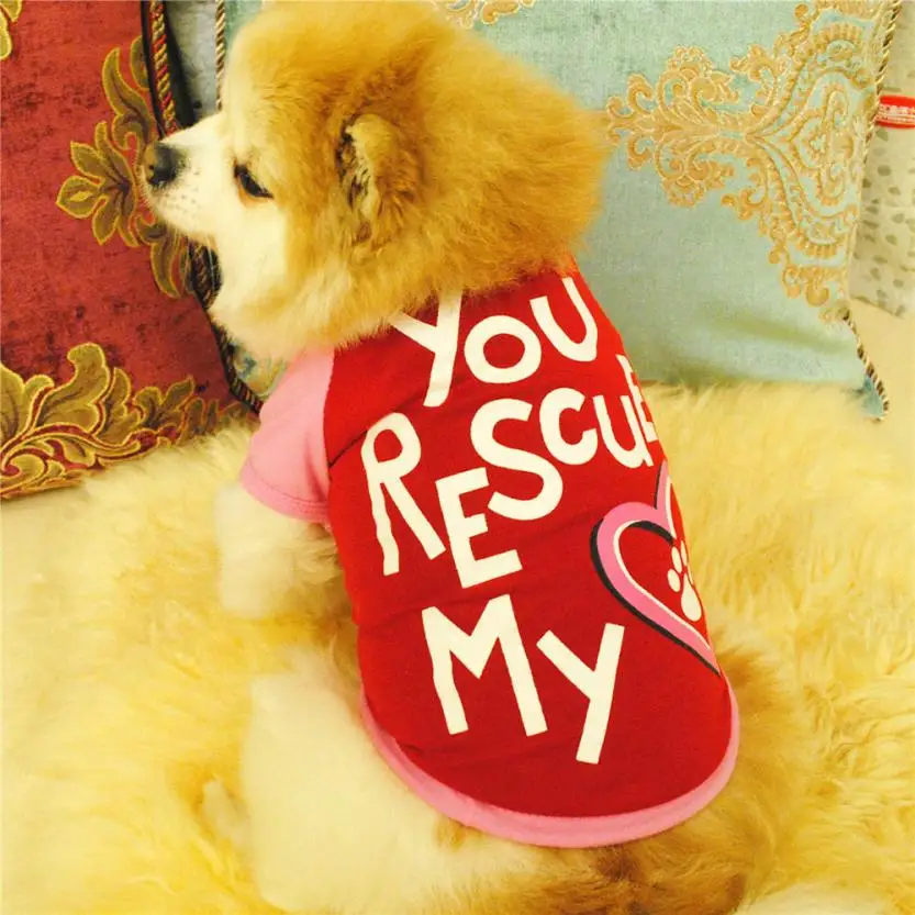 

Cute Pet Puppy Summer Footprints Love Heart Printed Vest For Small Dog Pet Clothes T Shirt Outfit High Quality Clothing Hot Sell
