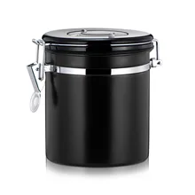 Герметичная канистра из нержавеющей стали для дома, кухни, хранения кофе, сахара, чая, выпускной клапан, уплотнительная банка