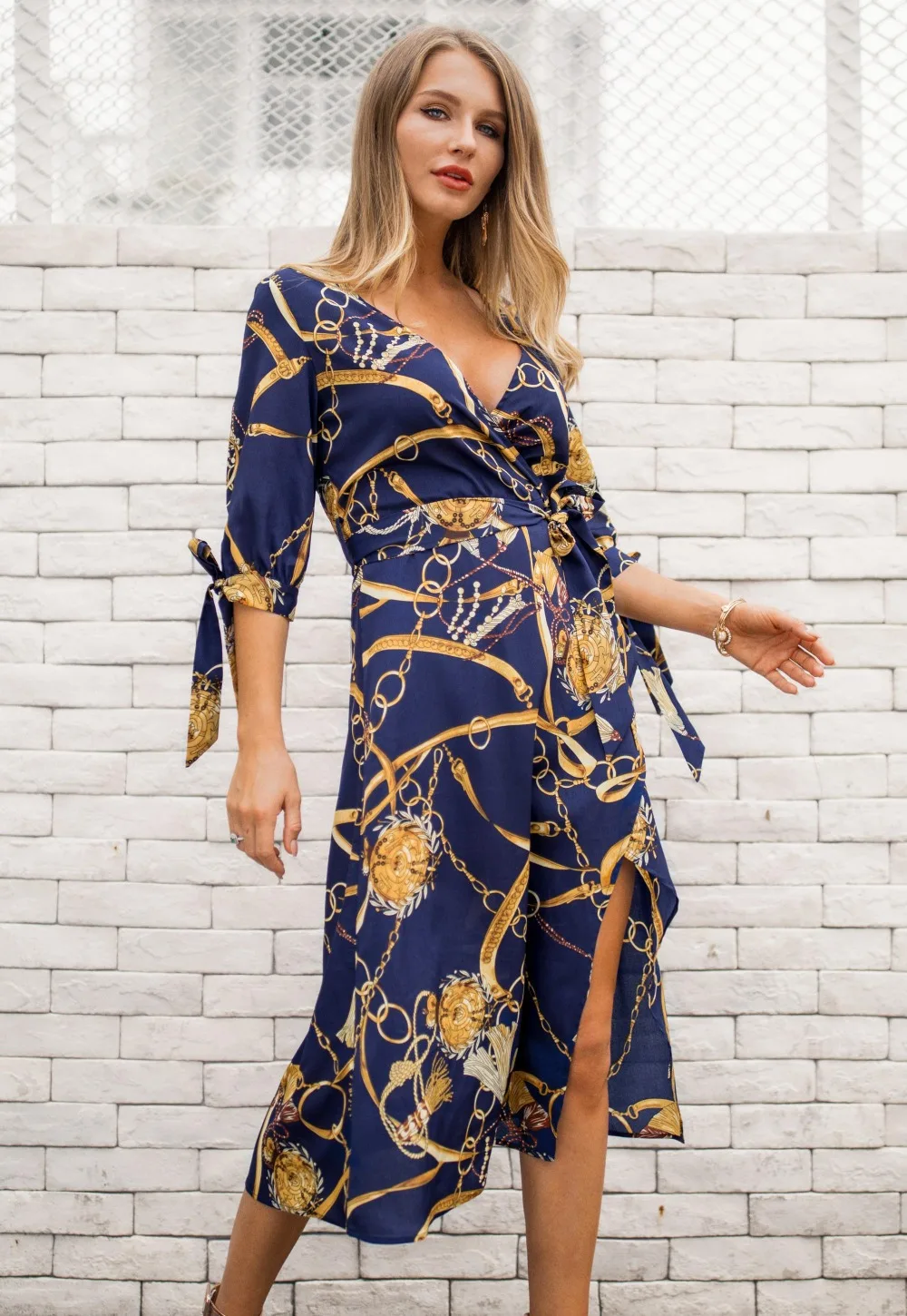 Bella Philosophy Boho Tie с коротким рукавом, v-образным вырезом, с принтом, с разрезом, разрезом, платье-рубашка, винтажное макси, сексуальное пляжное платье