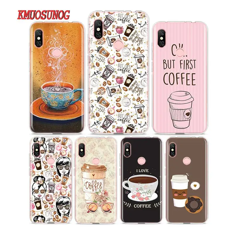 

Silicone Phone Case Ok But First Coffee Book Postcard for Redmi 7 Y3 Y2 S2 Xiaomi Redmi Note 7 6 6A 5 5A Pro Plus 4 4X Cover