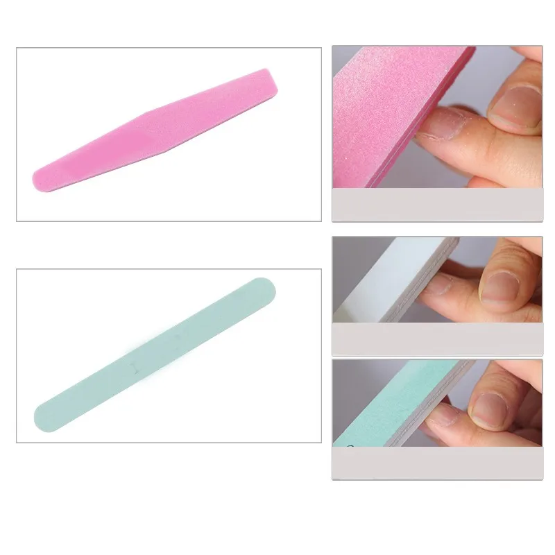 LKE 8 Pieces/lot Nail Art File Set Durable Buffing Grit Sand Block For Manicure Natural Nail Sponge