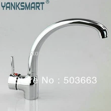 Поворотный кухонный Современный Смеситель хромированный смеситель латунь Раковина кран CM0901