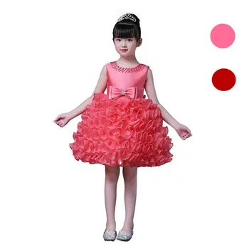 

Kids Party Layered Dress Wholesale Girls Birthday Party Clothing Flower girls Tiered dresses Western Formal Party Wear clothing