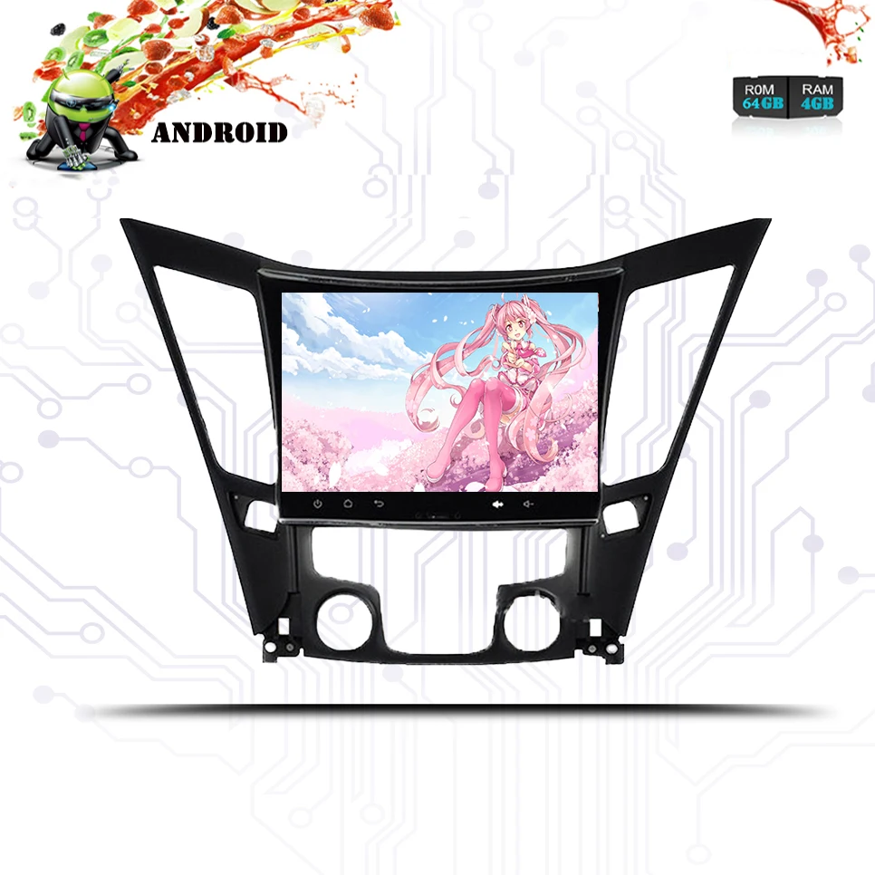 9 &quotAndroid 0 автомобильный DVD музыкальный плеер для Hyundai SONATA I40 I45 I50 YF 8 Core 4G + 64G авто