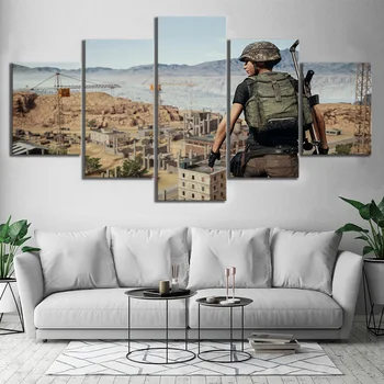 

5 Piece PUBG Stimulate The Battlefield Game Art Landscape Wall Painting for Home Decor