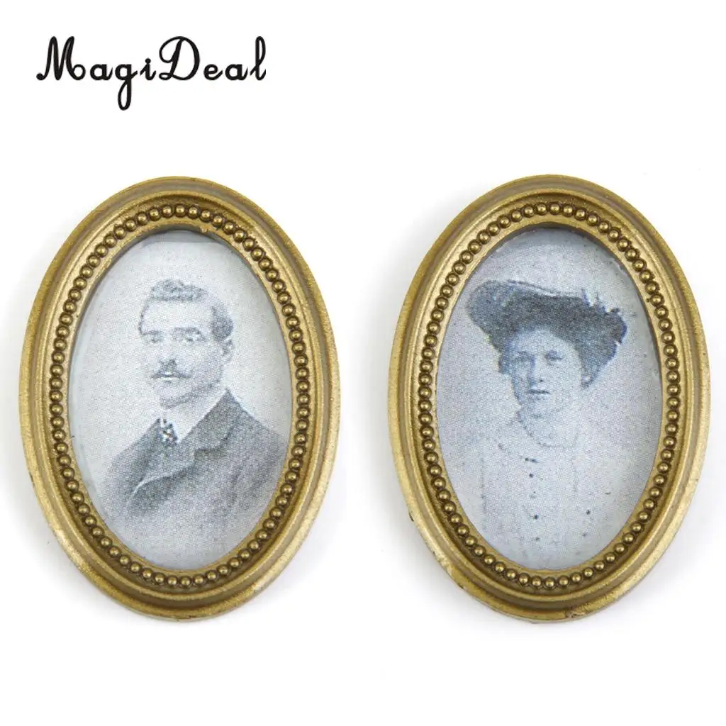 MagiDeal 1 пара 1/12 рамка из смолы фотографии пары настенная роспись миниатюрный