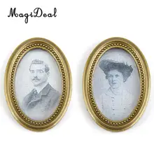 Magideal 1 par 1/12 resina quadro casal fotos pintura mural da parede casa de bonecas em miniatura para bonecas coleção pendurado interior acce