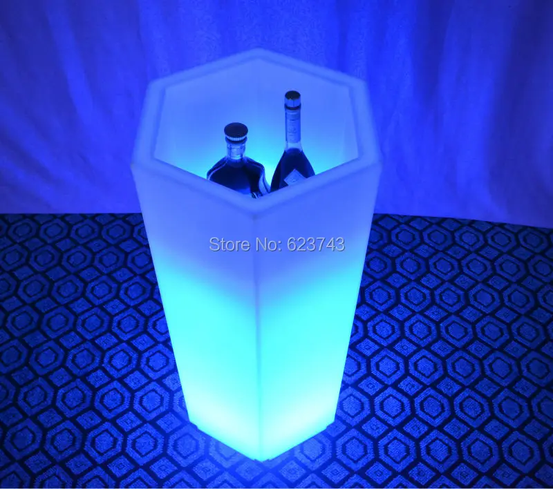 Waterproof Multi-Colors TORK LED Light OPEN CUBE Champagne Ice Bucket Rechargeable luminous glowing LED Flower Pot Y-POT LIGHT