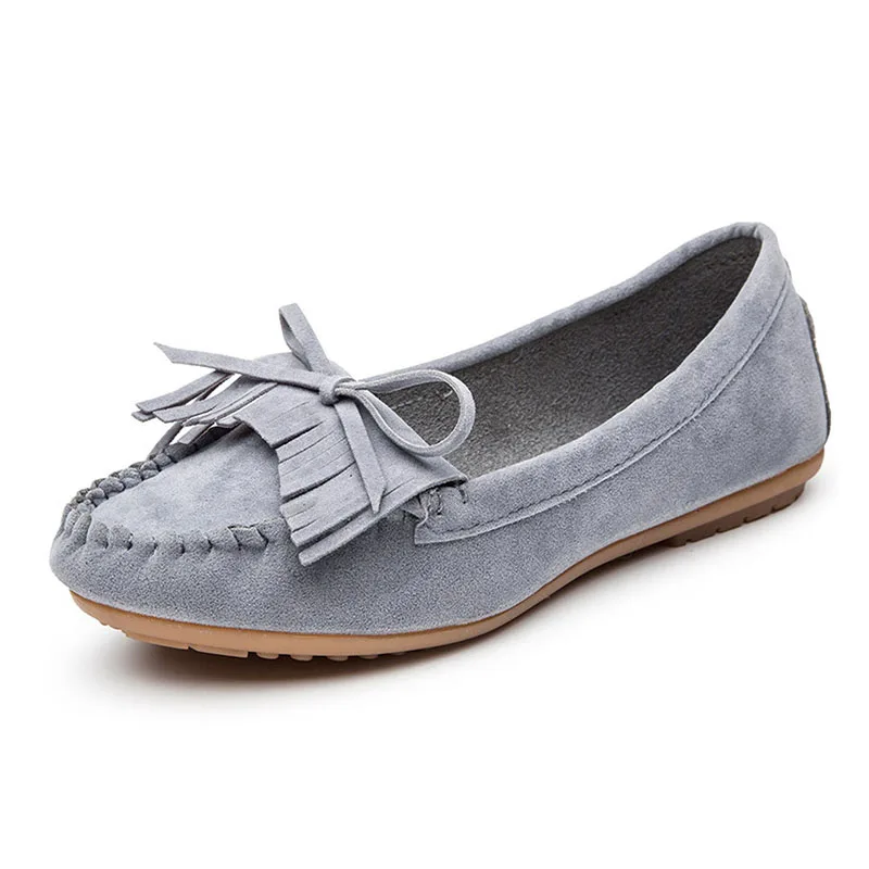 

COZULMA Women Non-slip Fringe Casual Shoes Butterfly-knot Flock Fashion Sneakers Female Slip-on Boat Shoes Size 35-40