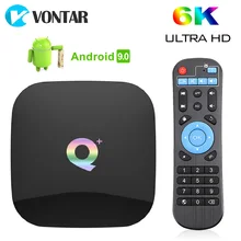 Android 9,0 tv Box Q Plus 4 Гб 64 ГБ 32 ГБ Smart tv Box Allwinner H6 quad core 6 K H.265 2,4 ГГц Wifi GooglePlay 2 Гб 16 Гб телеприставка