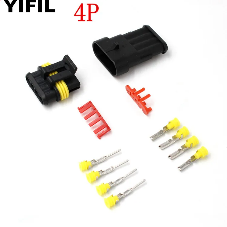10 компл./лот 4 Pin/Way AMP Superseal герметичный HID водонепроницаемый Электрический провод