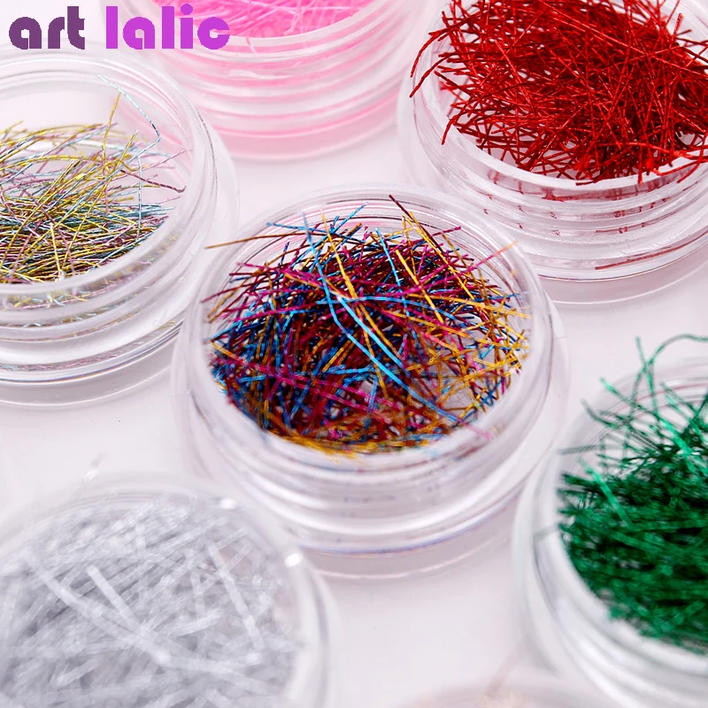 

12 Colors/Set Metallic Gold Silver Colorful Line String Rolls Glitter Extra Fine Wire Line DIY Nail Art Tips Decorations