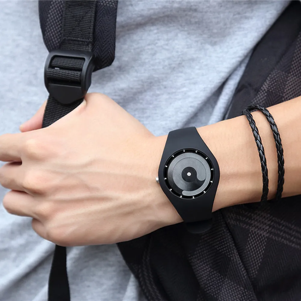 

New style Candy - Colored Non - Pointer Watch Silicone Men Women Fashion Creative Watches Reloj deportivo free shipping W