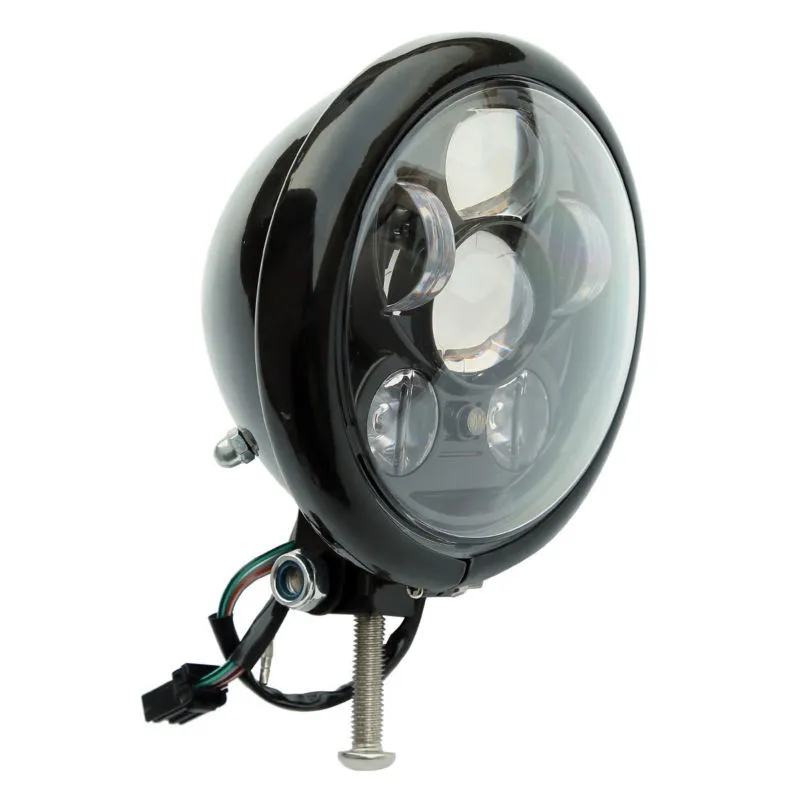 Светодиодный проектор для фар 5 3/4 дюйма 75 с корпусом мотоцикла Harley XL1200X Dyna Black FXDB| |