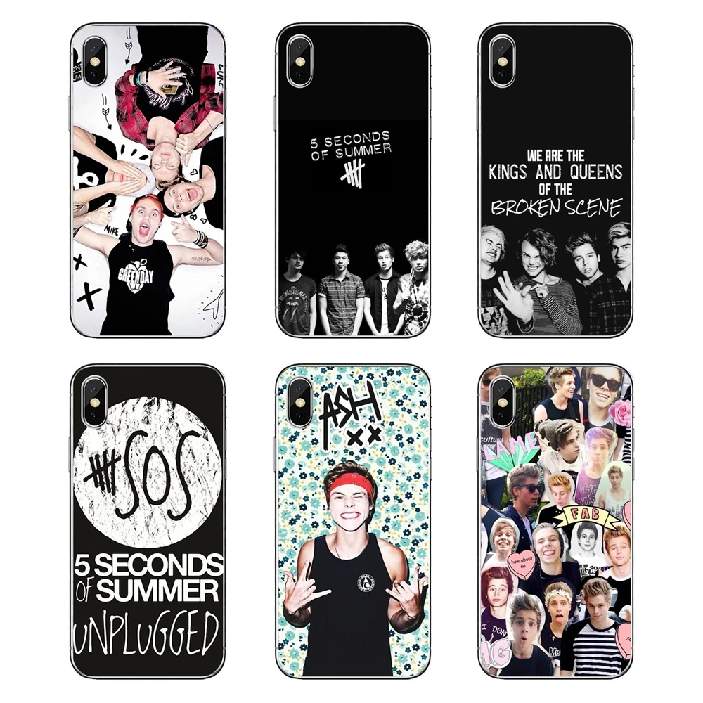 Прозрачный мягкий чехол Чехлы 5 sos seconds of summer 5sos для Xiaomi Redmi 4x S2 3 S Note 4 6 6A Por Pocophone F1 mi |