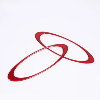 

Free Shipping! For Mini Cooper 2018 3 Doors/5 Doors Red ABS Chrome Car Interior Central Armrest Storage Box Cover Trim 2PCS