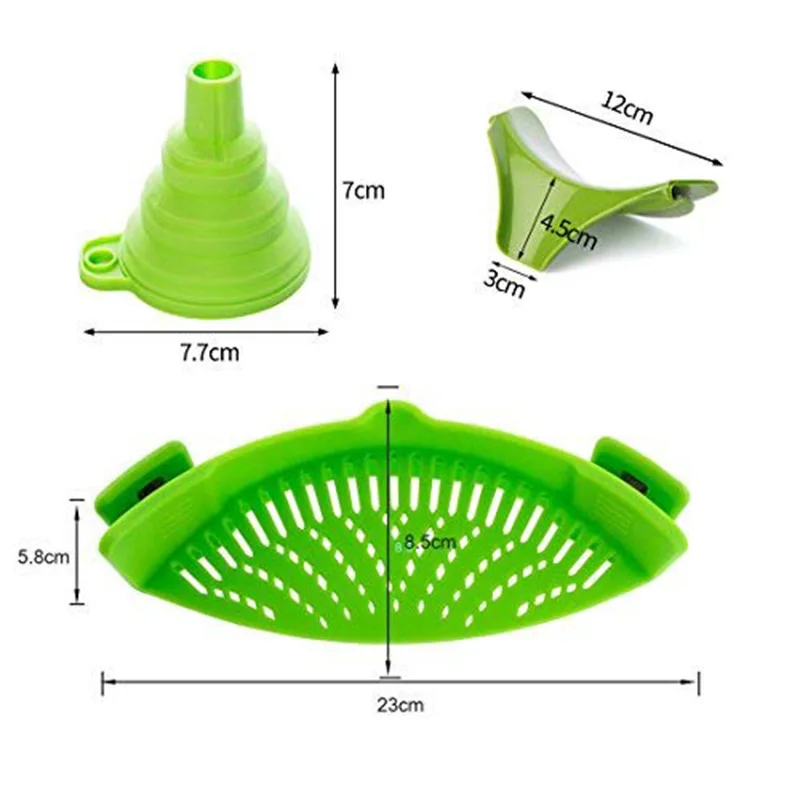 Силиконовый Фильтр, силиконовая лапша со складной воронкой с универсальным сливом, кухонная посуда для фруктов, овощей, лапши, пасты P