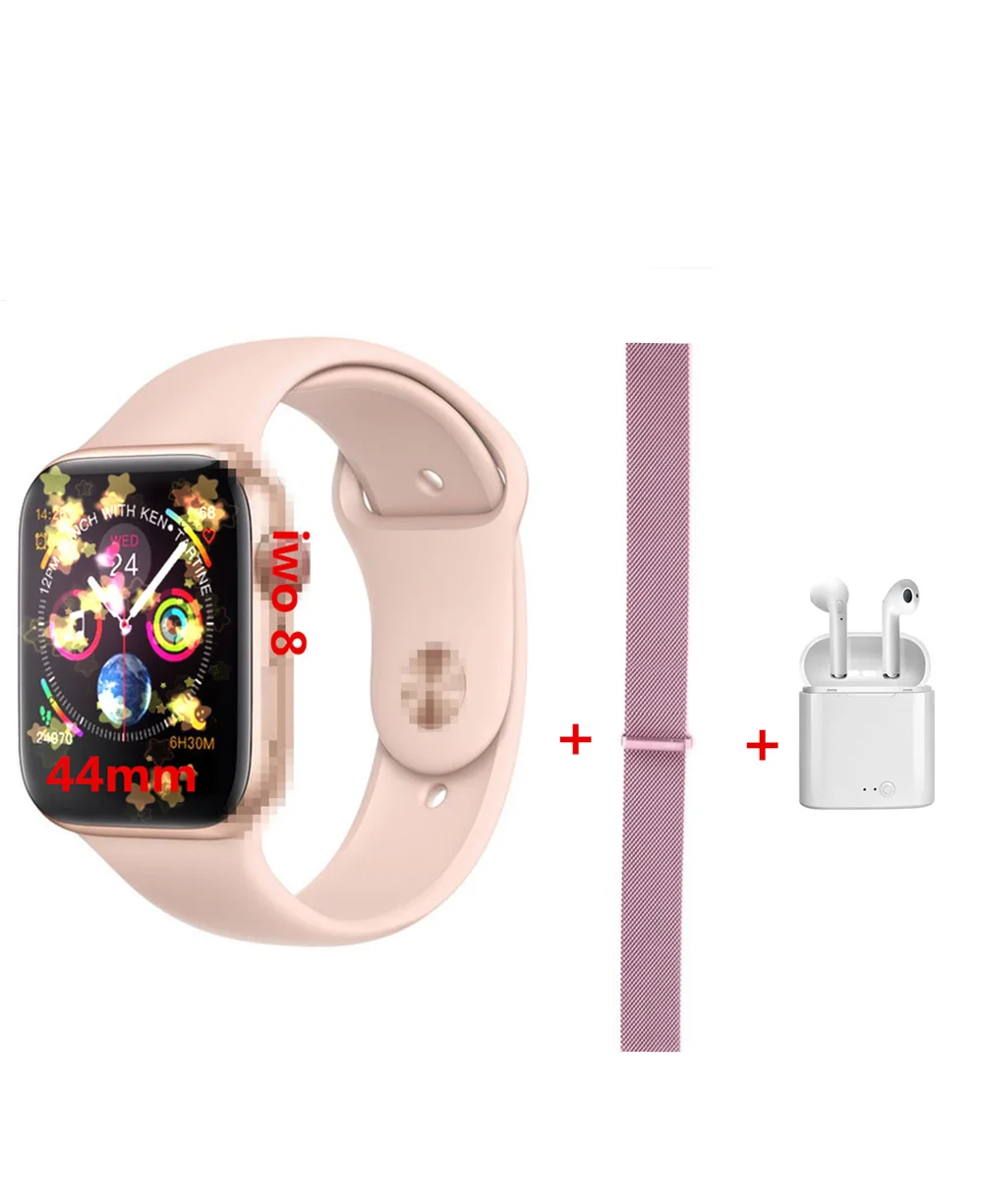 

Smart watch IWO 8+airpods+belt/set IWO8 44mm Alloy case Watch Series 4 reloj smartwatch hombre compatible for iphone 6 7 8 X XR