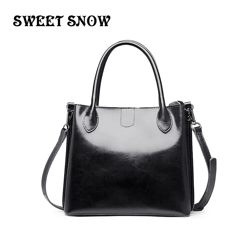 

SWEET SNOW New Genuine Leather Messenger Bag Fashion Joker Handbag Popular Retro Shoulder Bag Luxury Designer Hand Bag