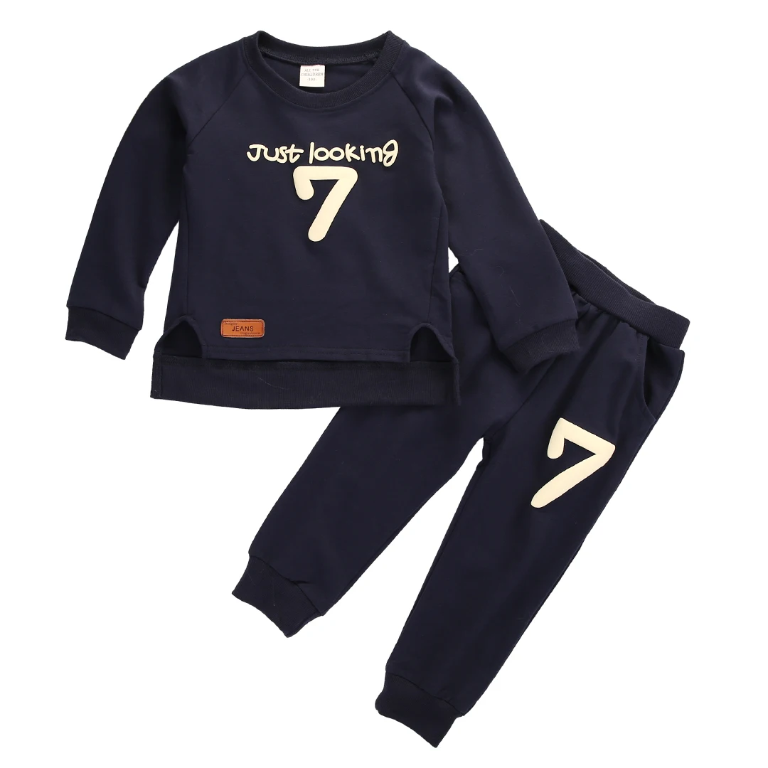 

Toddler Infant Kids Child 2pcs Baby Boys Girls Clothes Long Sleeve T shirt Tops Long Pants Outfits Casual Clothes Set 1-5T