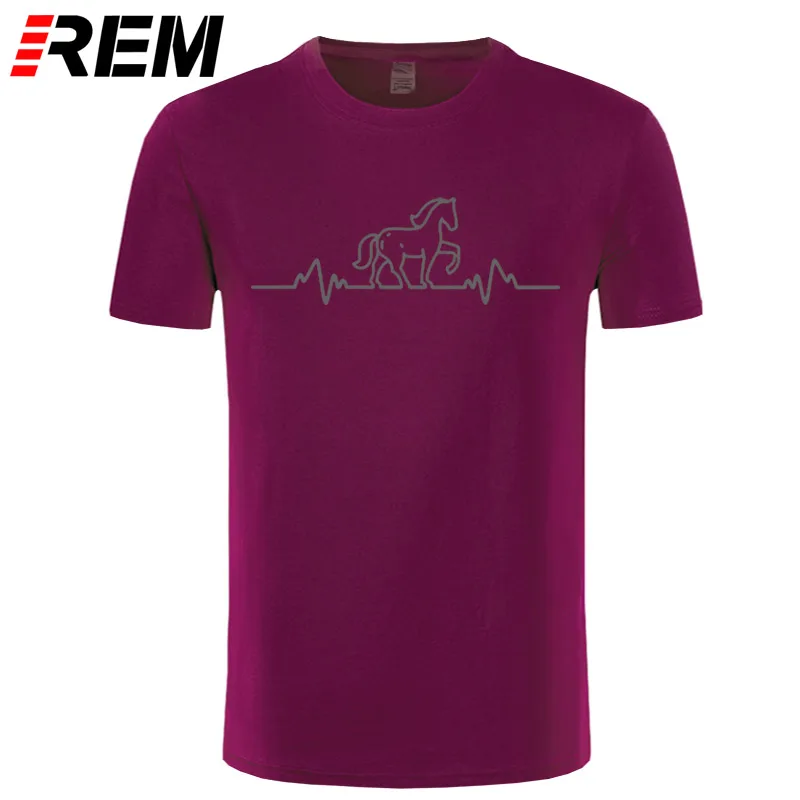 REM Horse пульс, сердцебиение, Мужская облегающая футболка, подарок на день матери, подарок, брендовая одежда Harajuku, футболка, топ, футболка