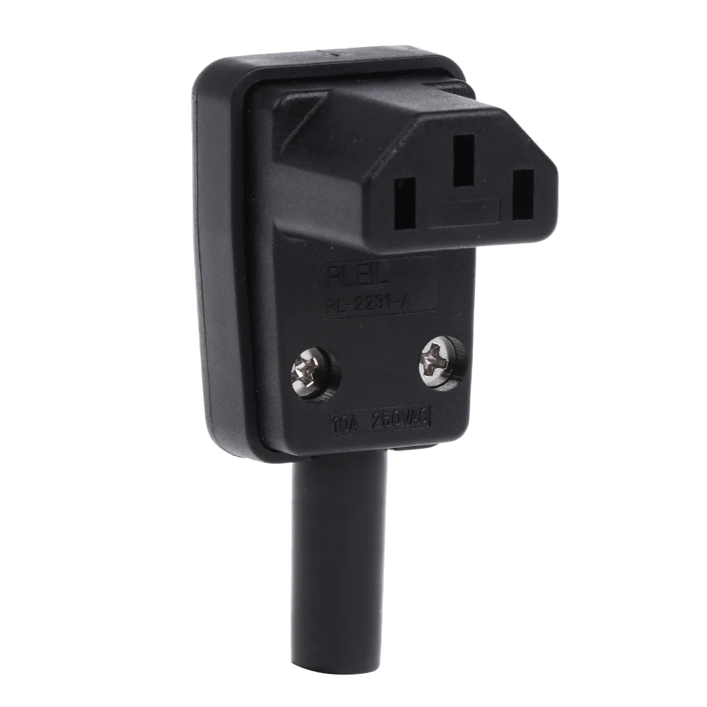IEC C13 Right Angle Female 10A 250V Socket Plug Connector Adapter Outlet