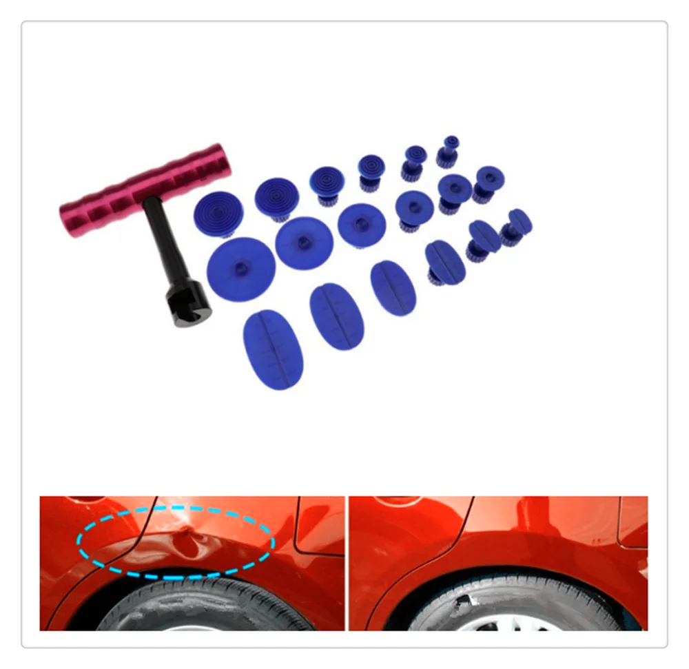 Car Hail Dent Repair Puller + Sheet Metal Plastic Suction Cup Kit for Ford SVT Reflex Freestar F150 Crown BF 4-Trac