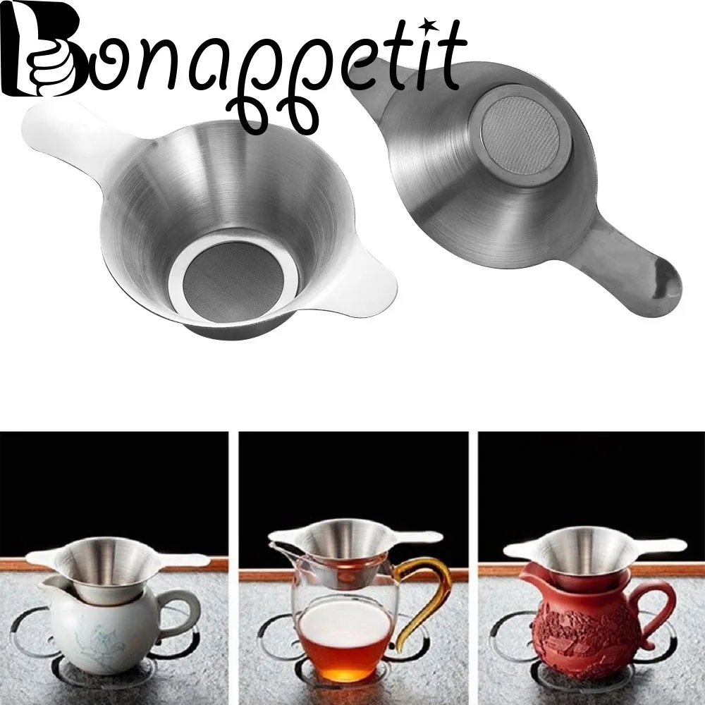 

1PC Stainless Steel Tea Strainer Fine Mesh Chinese Kungfu Tea Leaf Funnel Filter For Tea & Coffee Kitchen Accessories