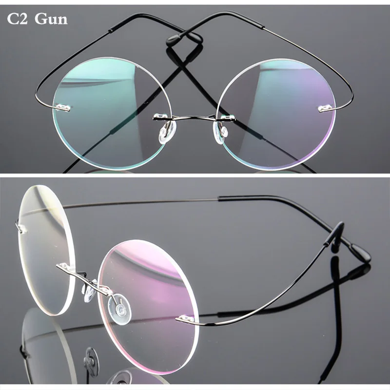 SOZOTU, оправа для очков, женские, мужские, компьютерные, оптические очки, Круглый, без оправы, ультра-светильник, для мужчин, женщин, прозрачные линзы, очки YQ227 - Цвет оправы: YQ227 C02