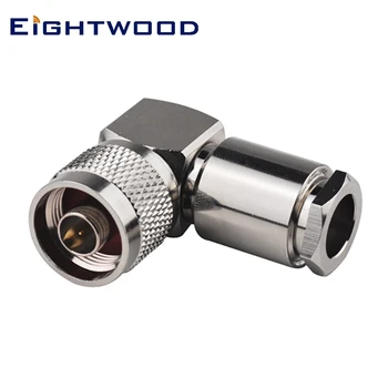 

Eightwood N Plug Male Right Angle RF Coaxial Connector Adapter Crimp LMR400 RG8 RF Coaxial Cable for Antenna WLAN Broadcast