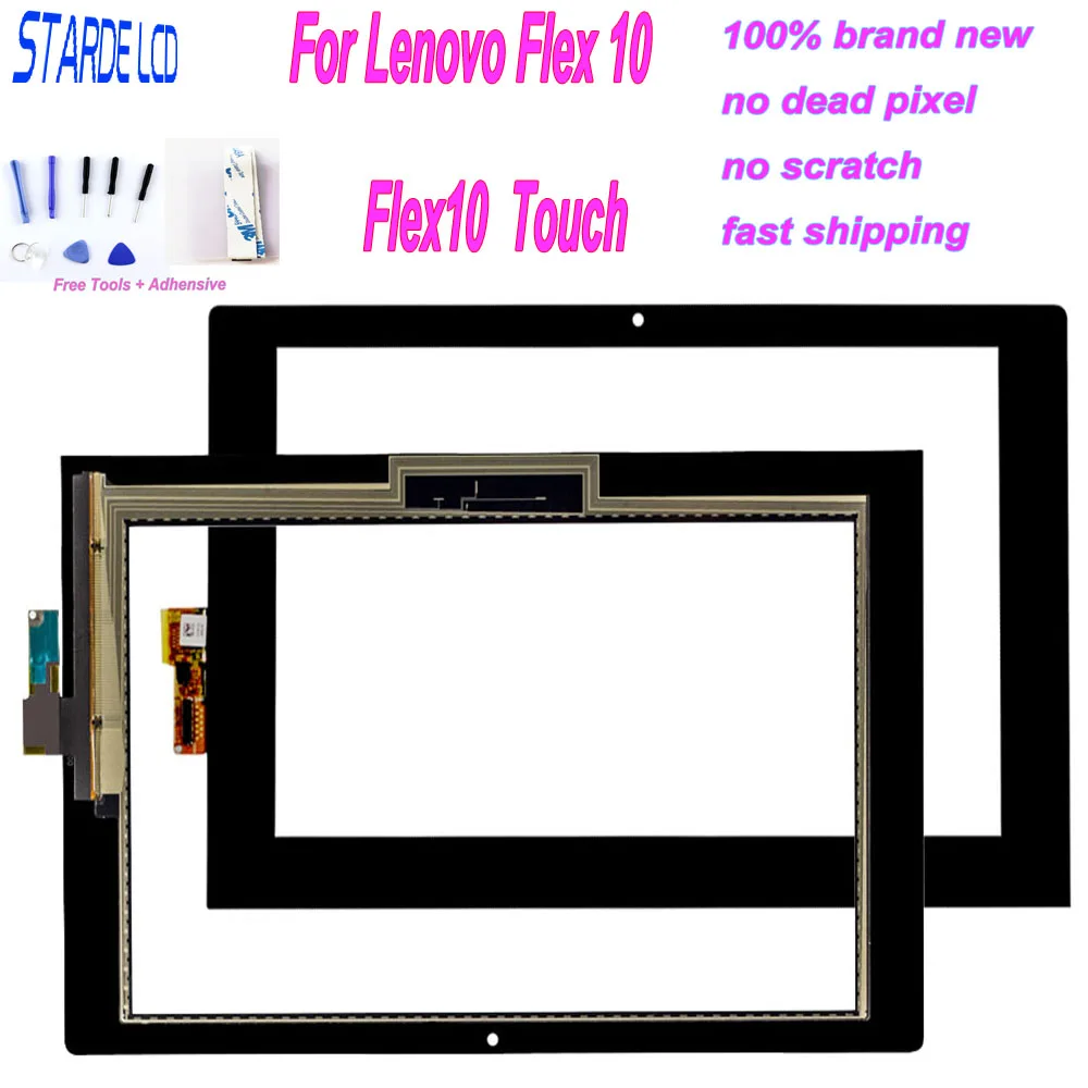 

Original 10.1 For Lenova Flex10 Flex 10 Touch Screen Digitizer Panel Sensor Tablet Replacement+ Free Tools and Adhensive