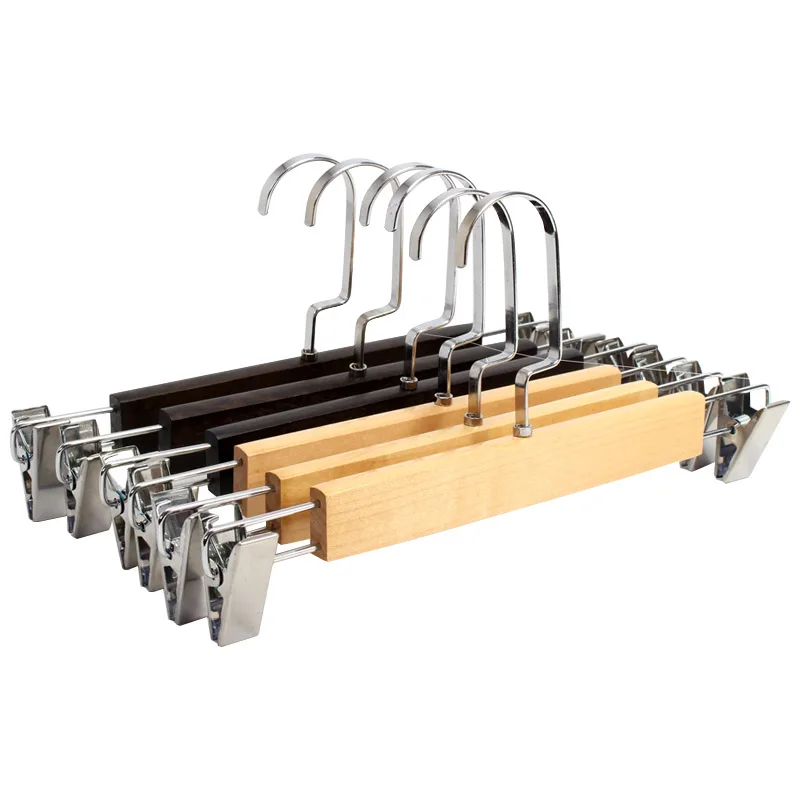 

5pcs/lot Thick Wood Hangers For Pants Wooden Clothes Hanger