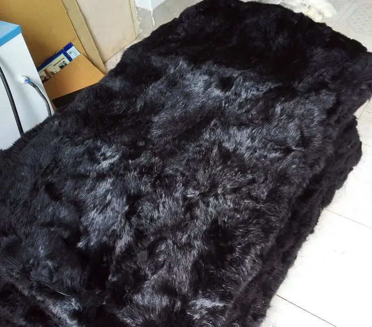 120*60 см чёрного цвета одеяло из меха кролика/окрашенная кролика/с натуральным