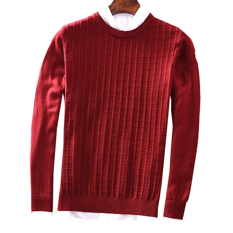 Cashmere Wool Sweater Men 2019 Autumn Winter Slim Fit Pullovers Men Argyle Pattern O-Neck Pull Homme Christmas Sweaters