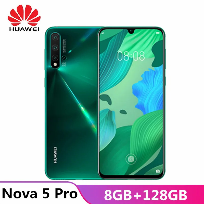 HUAWEI Nova 5 Pro 4G Phablet 6 39 Android 9 0 Kirin 980 Восьмиядерный 8 ГБ ОЗУ 128 Гб ПЗУ 48.0MP + 16.0MP 2.0MP задняя