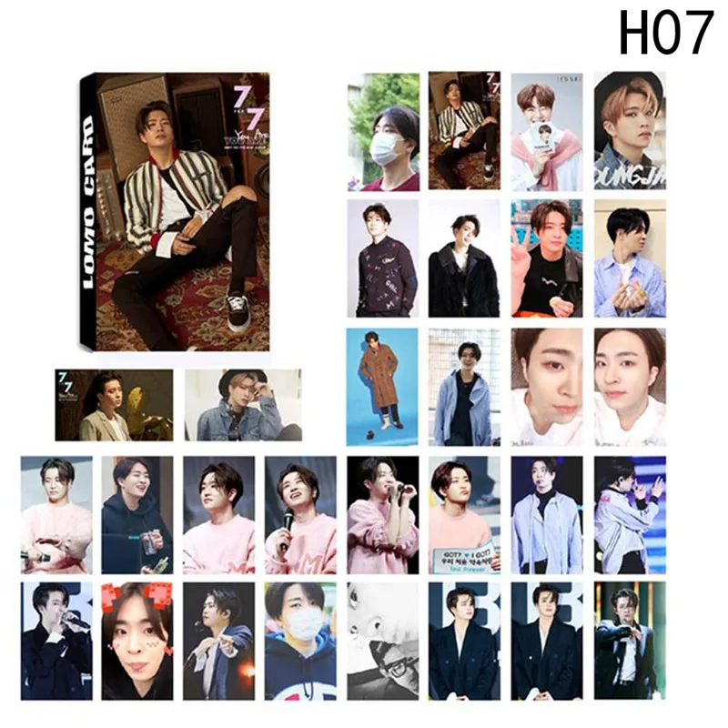 30 Pcs/Set Popular GOT7 Album LOMO Cards New Fashion Self Made Paper Photo Card Stationary Set