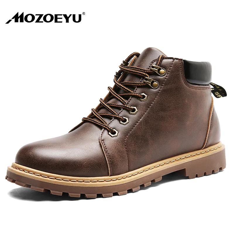 MOZOEYU British Style Men boots Fashion Martin Boots Handsome