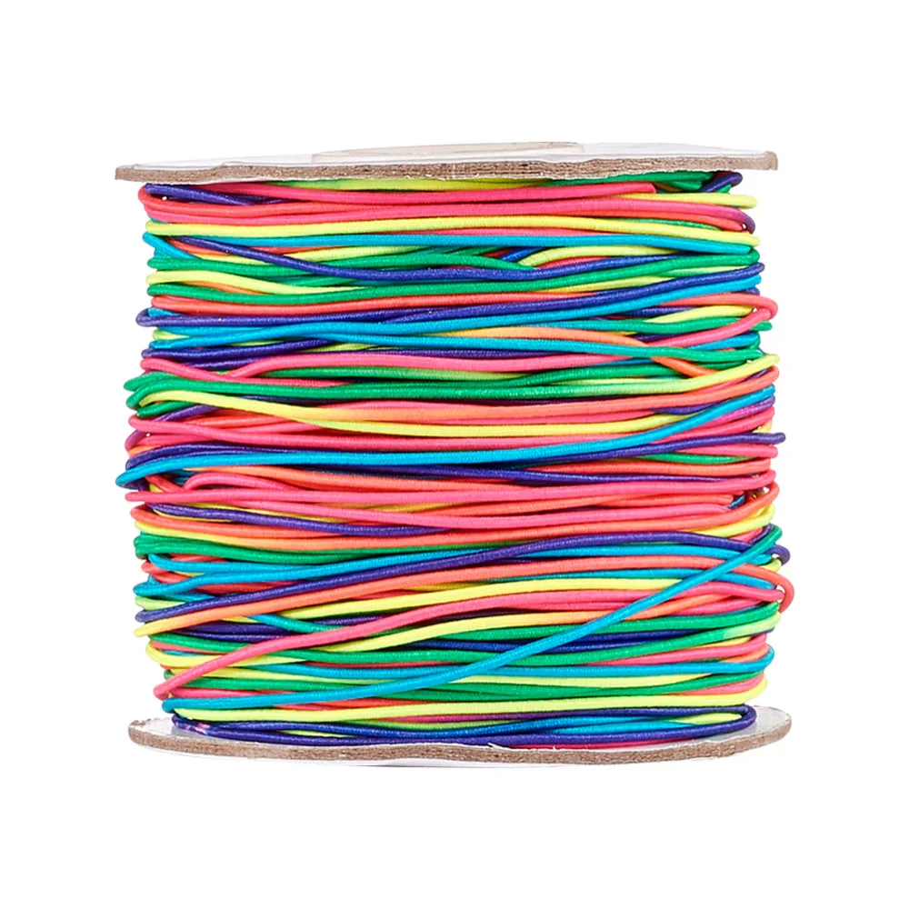 

1mm 100m/roll Elastic Cord Jewelry Findings DIY Making Fabric Bracelet Necklace Braided Thread Beadwork Findings Accessories