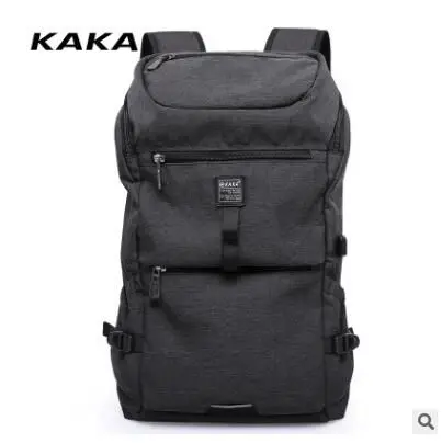 KAKA Oxford мужской рюкзак, дорожный рюкзак, сумка для мужчин, большая вместительность, сумка на плечо для ноутбука, деловая сумка для мужчин, рюкзак для подростков - Цвет: Black