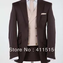 Дизайн шоколадно-коричневая одежда жениха смокинги друзей жениха Мужские свадебные платья Лучший мужской костюм/пользовательские мужские вечерние костюмы жилет