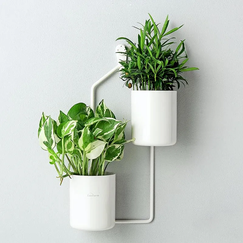 European Style Iron Art Wall Planters Home Living Room Office Hanging Flower Pot Hydroponic Plant Wall Vase Home Decoration Gift