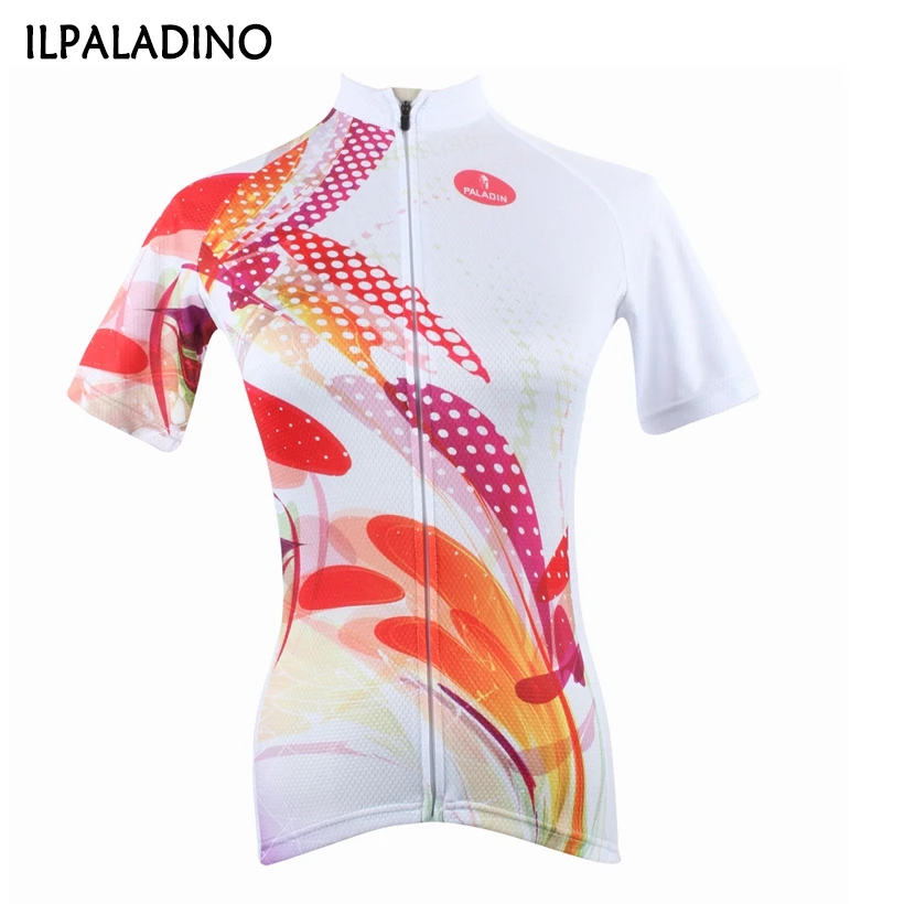 

ILPALADINO New Women Cycling Jersey Breathable Bike Clothing /Quick-Dry Bicycle Sportwear Ropa Ciclismo Shirt Top Flowers