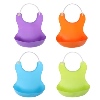 

Baby Bibs Waterproof Lunch Saliva Towel Pocket-dimensional Leak-proof Baby Feeding Bibs Solid Newborn Baby Aprons
